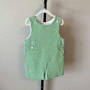 Little English Green & White Checkered Jon Jon - Size 3T